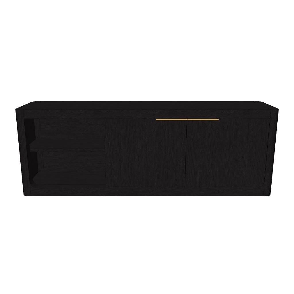 Luna 2-Door Media Cabinet - Charcoal