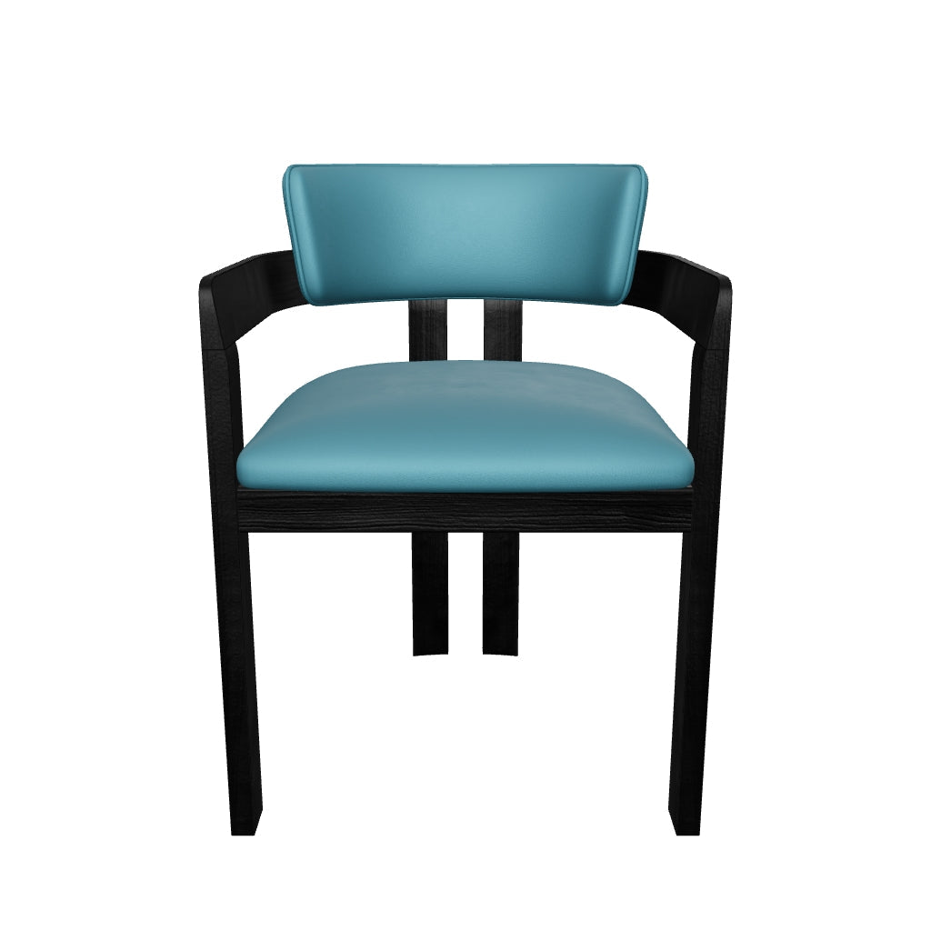 Marco Armchair - Pacific Blue - Black Oak