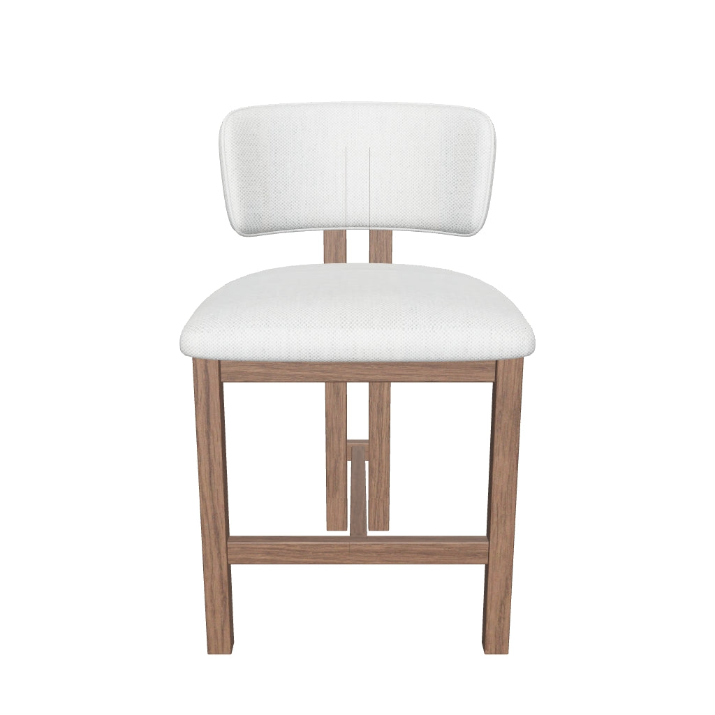Marco Counter Stool - Beige Fabric - Walnut