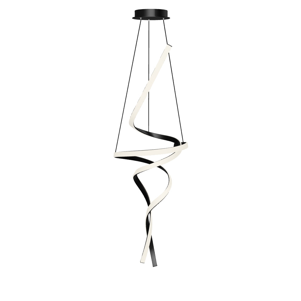 Serpentine Vertical Pendant - Black