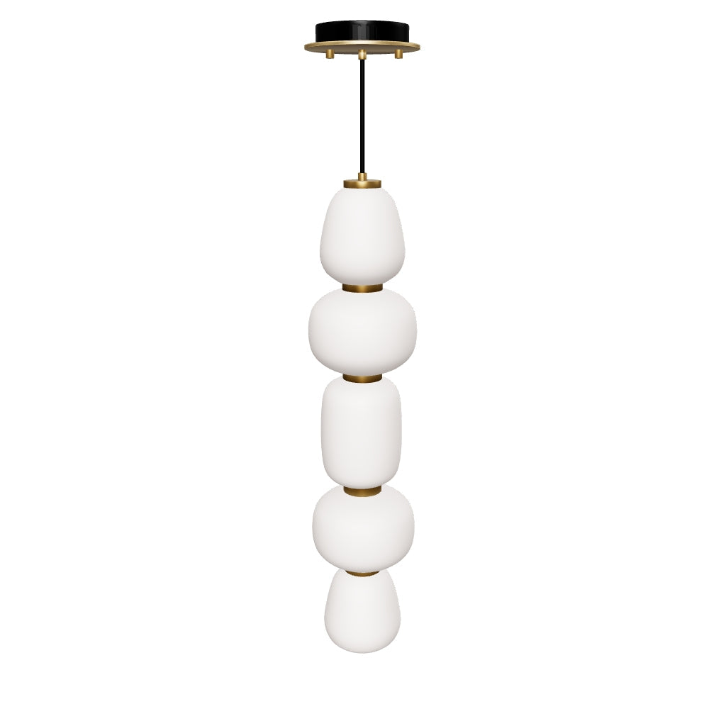 Soji LED Pendant - Black with Gold