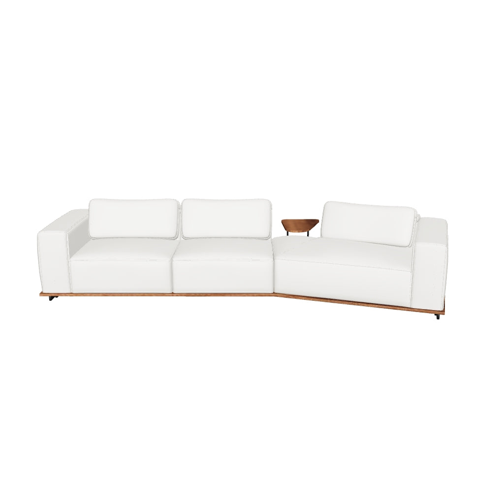 Umbria Sectional - White Leather