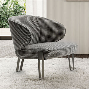 fabric armchair with metal legs