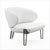 white leather armchair with metal legs