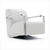white leather armchair with swivel base