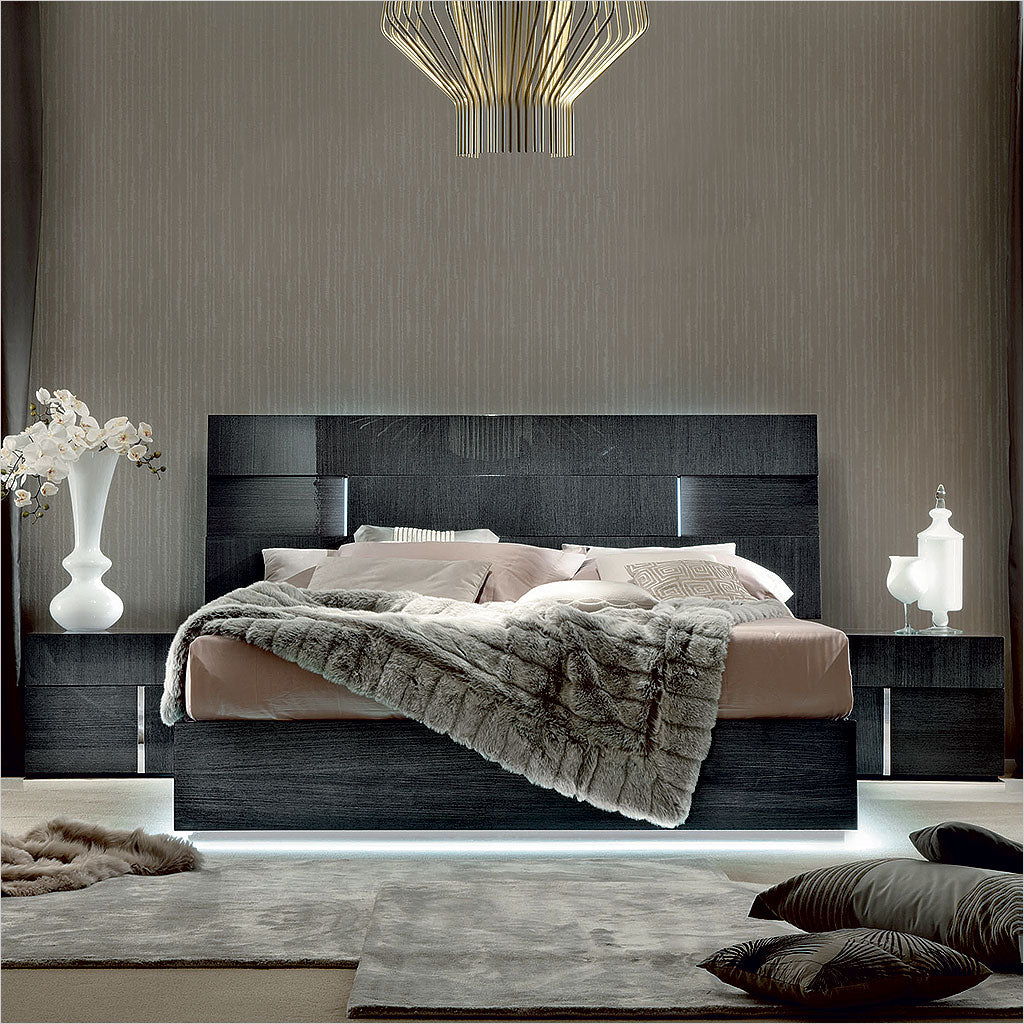 nightstand in grey high-gloss finish