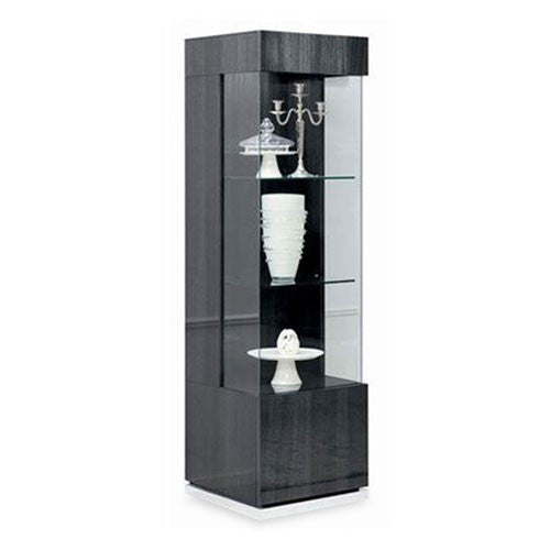 curio cabinet in grey high-gloss finish