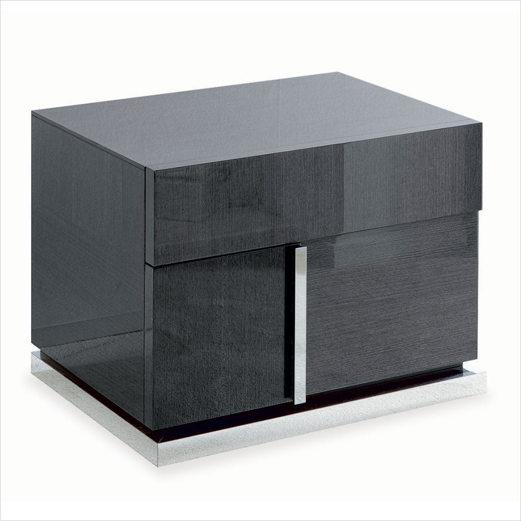 nightstand in grey high-gloss finish
