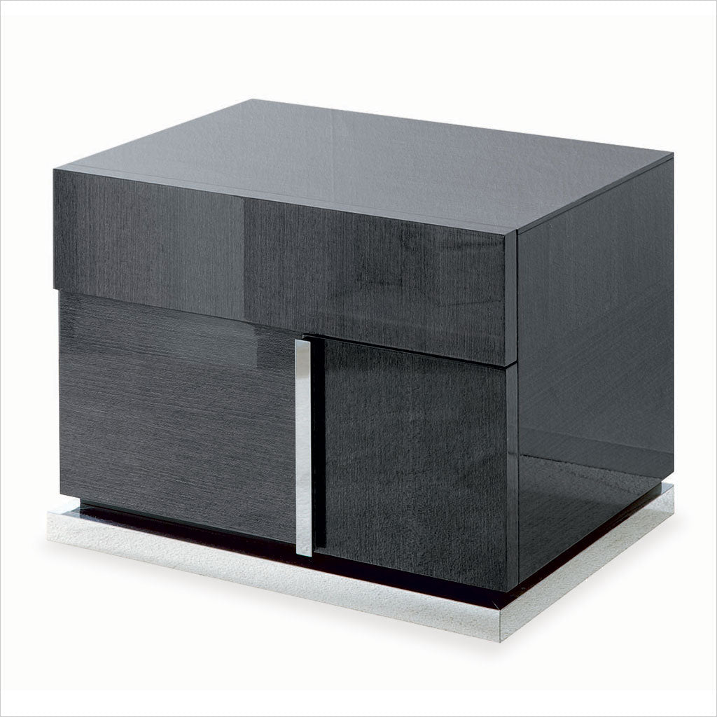 nightstand in grey high-gloss finish