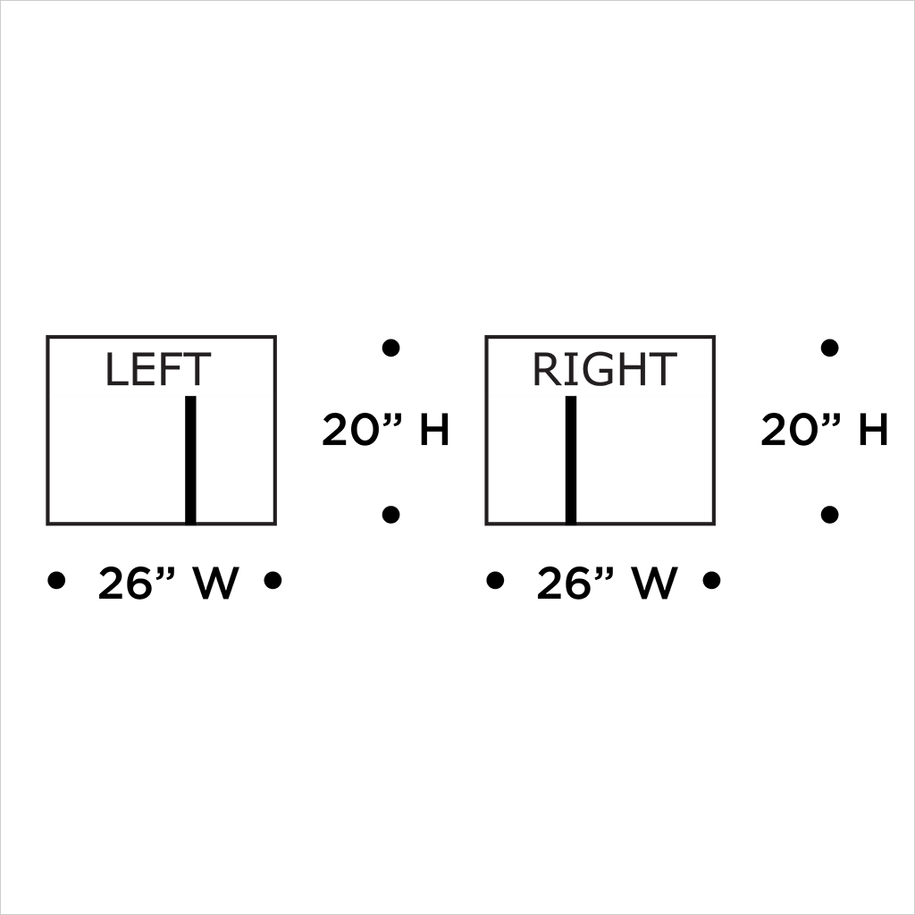 schematic of nightstand in grey high-gloss finish