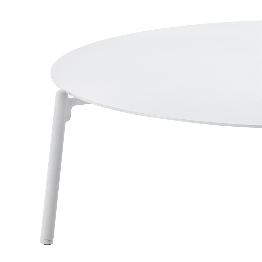 white coffee table in metal