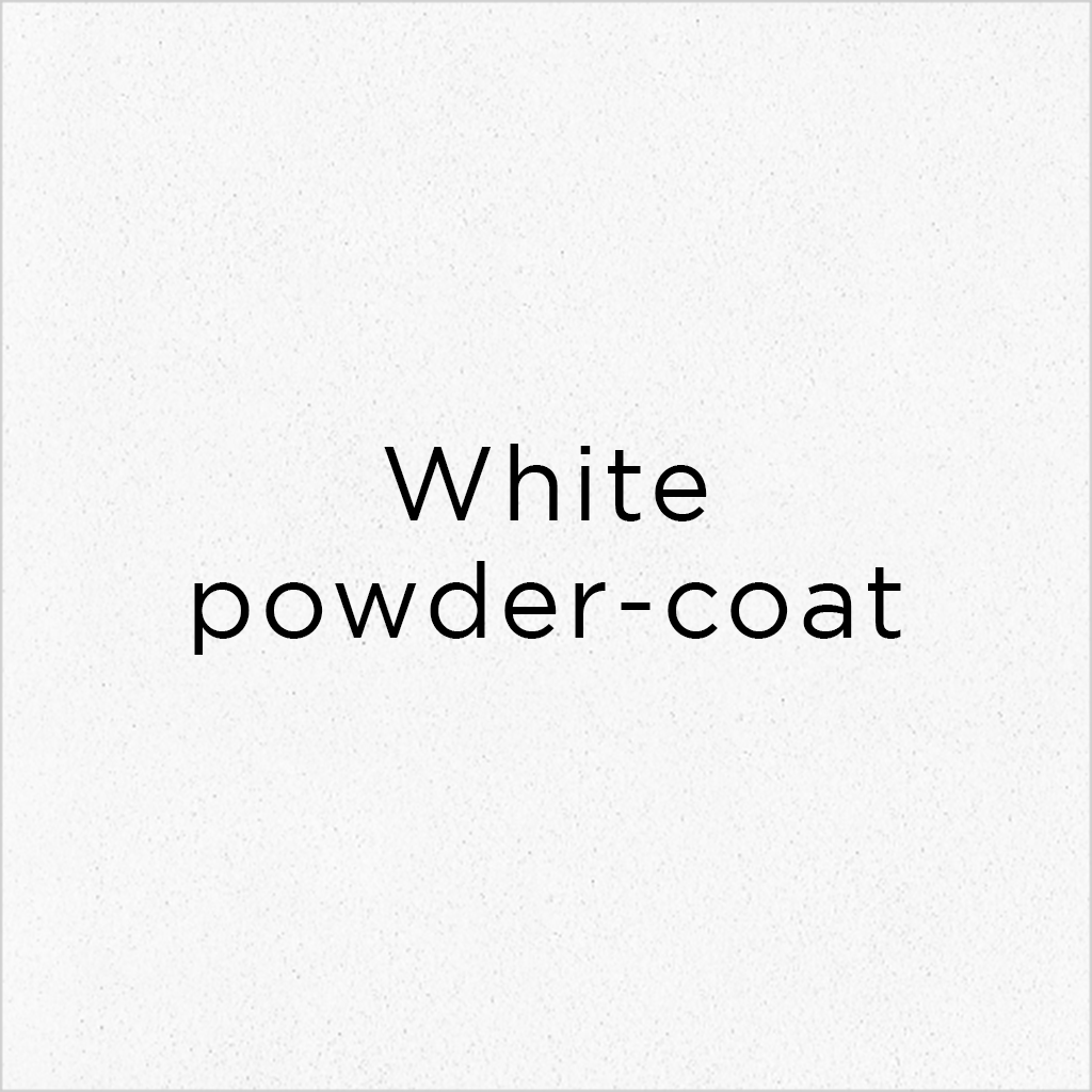 white powder-coated metal swatch