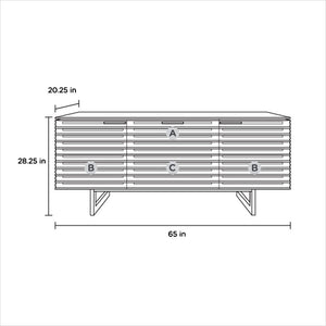 schematic of tv stand with louvered doors
