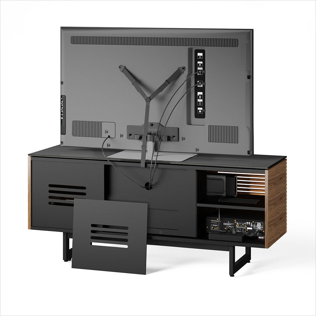 tv stand with louvered doors