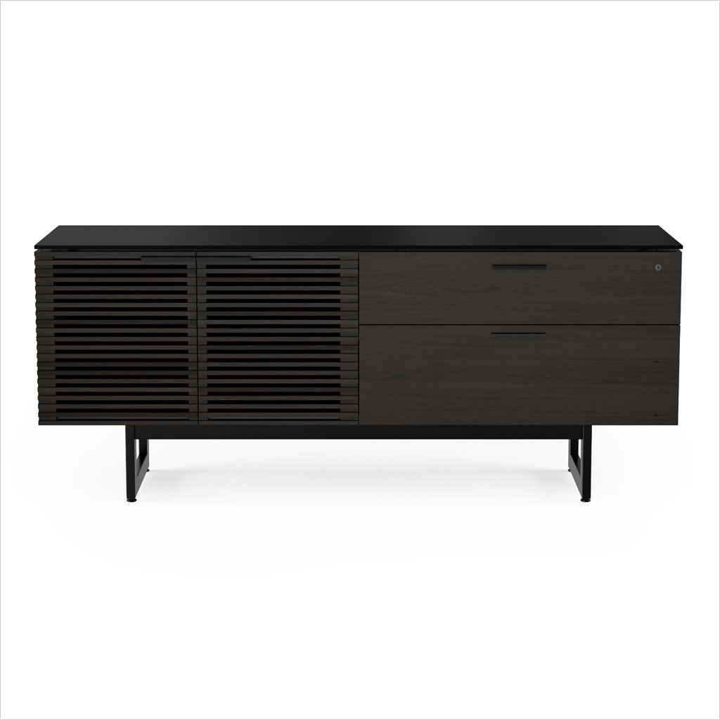 credenza with louvered doors