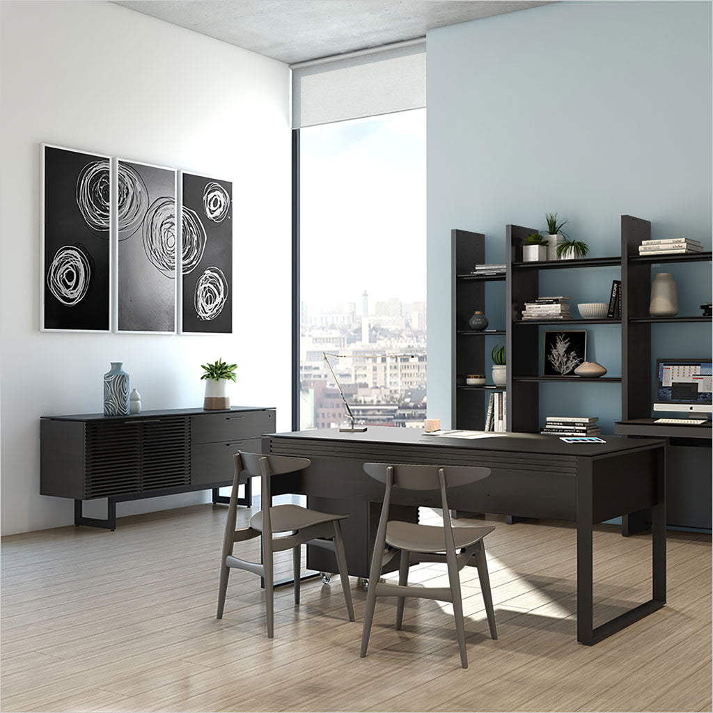 credenza with louvered doors
