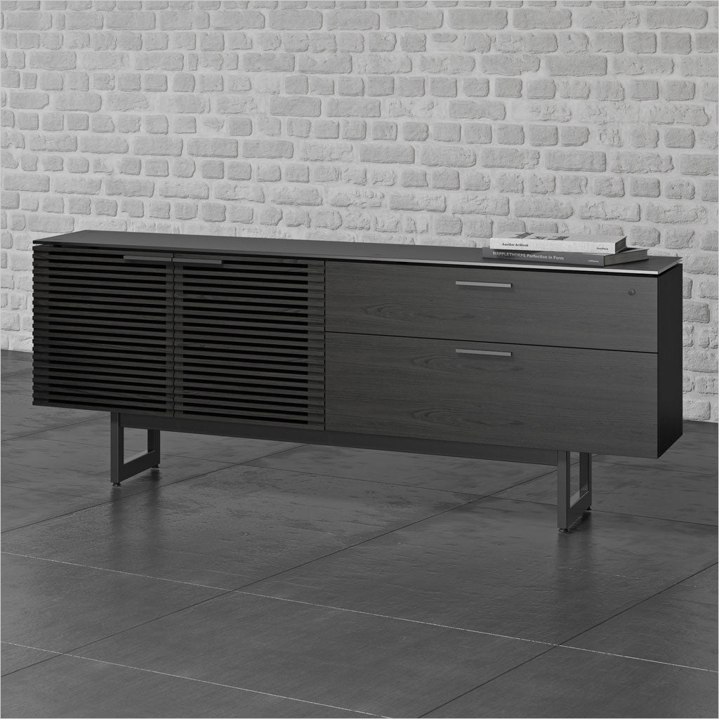 credenza with louvered doors
