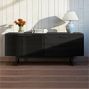 credenza with louvered doors