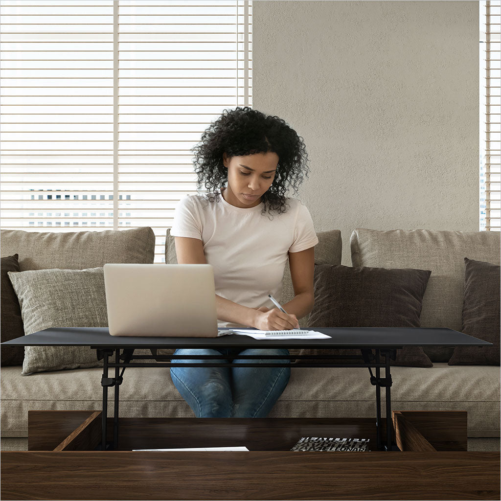 natural walnut coffee table with lift top