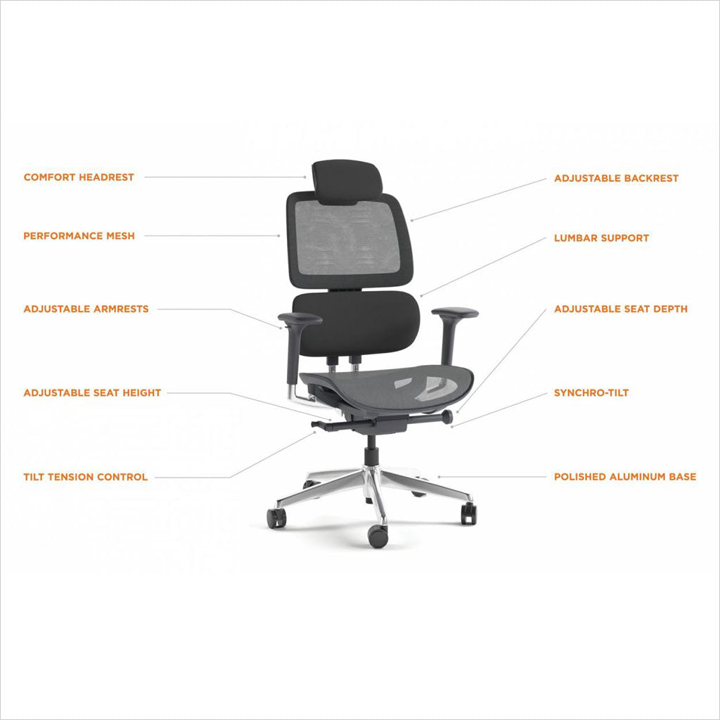 adjustable office chair with mesh seat