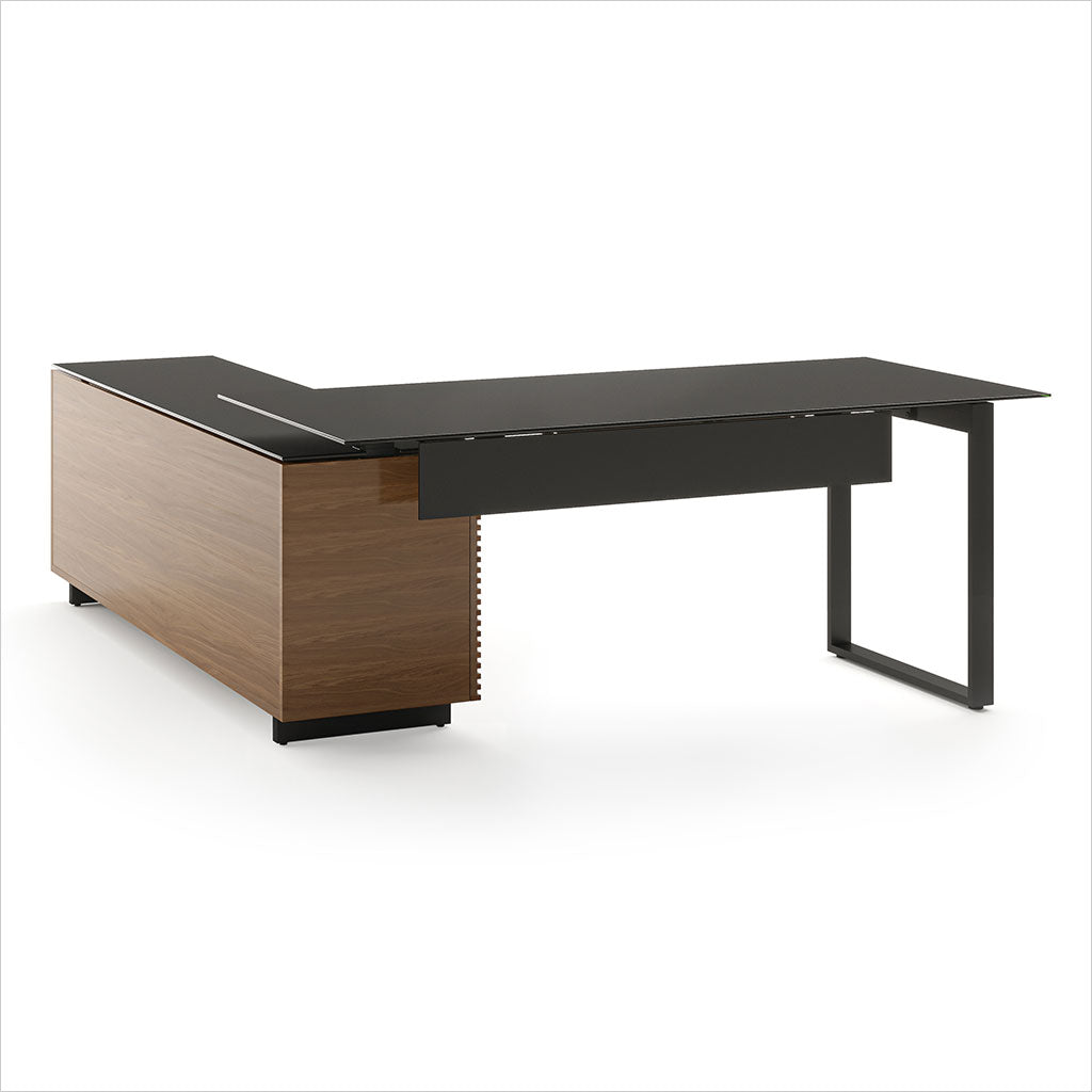 reversible L-shaped desk with storage
