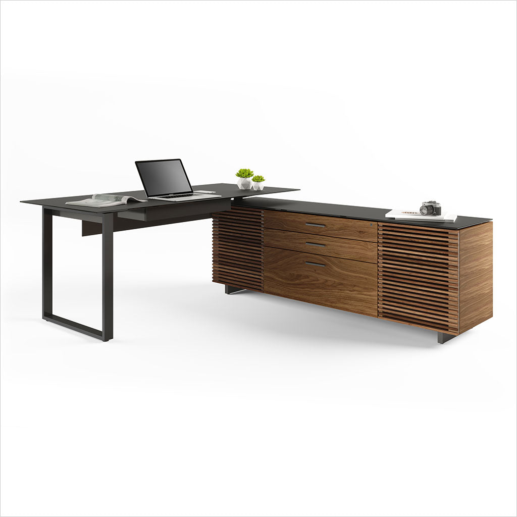 reversible L-shaped desk with storage
