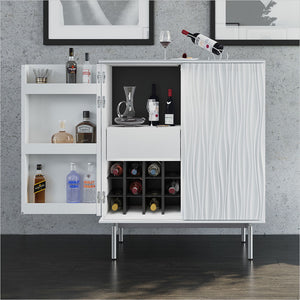 white bar cabinet