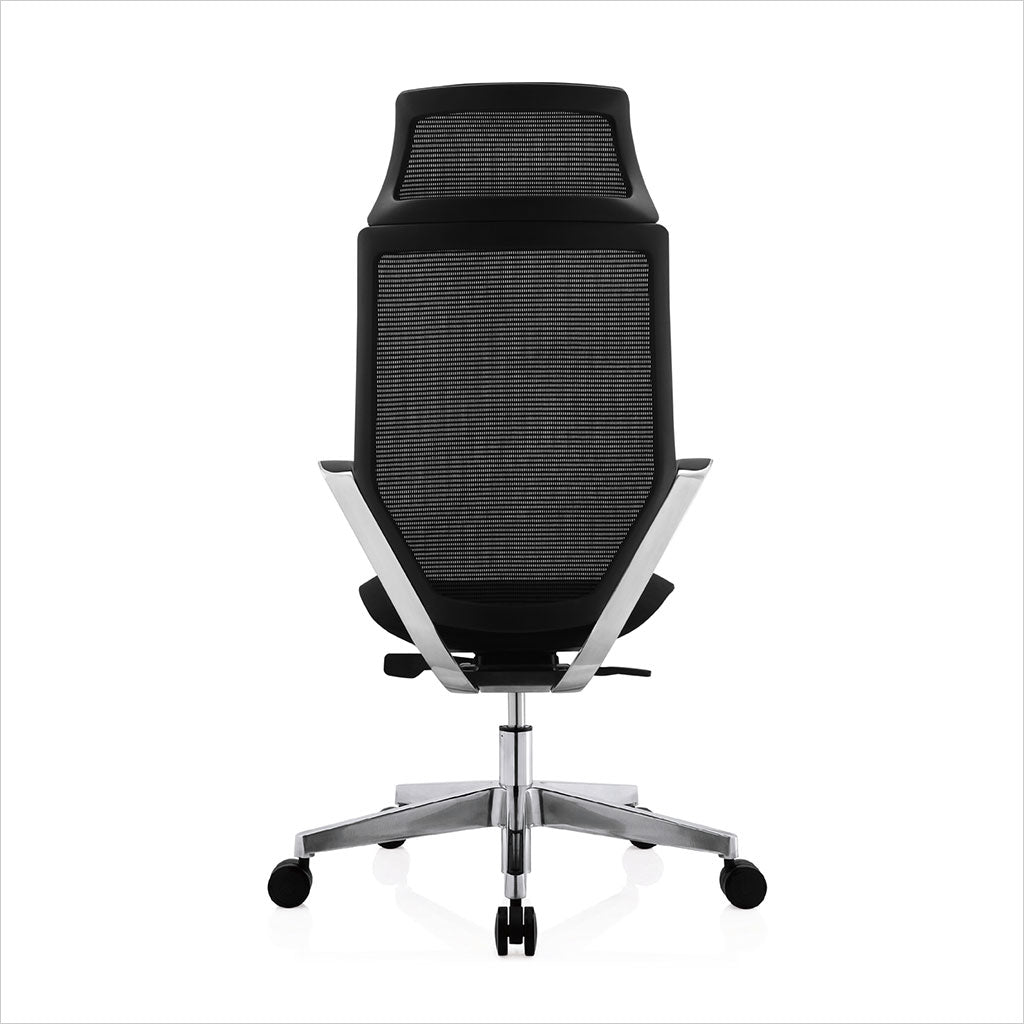 high-back office chair with mesh back