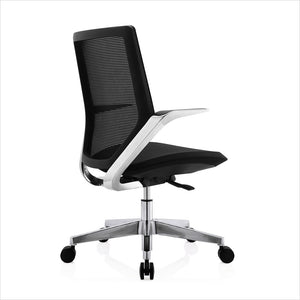 low-back desk chair with mesh back