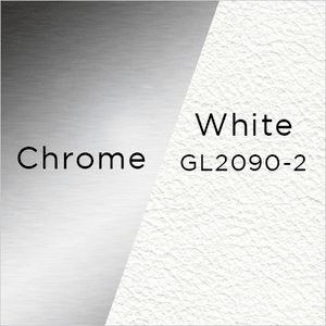 chrome metal and white leather swatch
