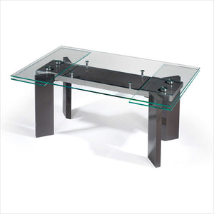glass top dining table with extension leaves