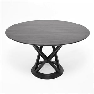 round black stained ash dining table