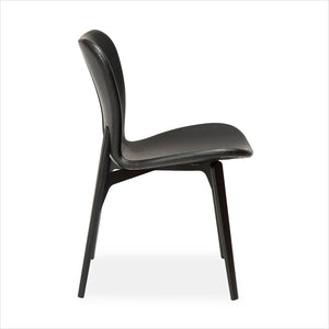 black leather dining chair