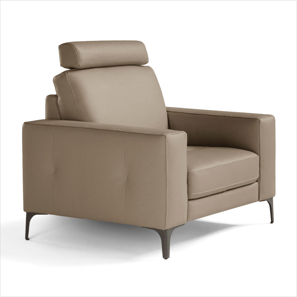 leather armchair shown with optional headrest