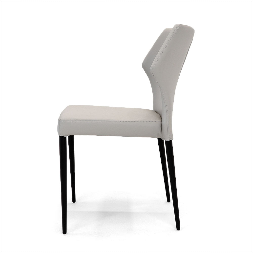 light grey leather dining chair