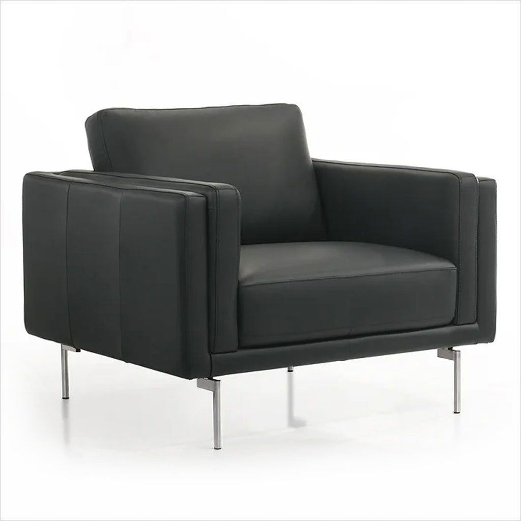 black leather armchair