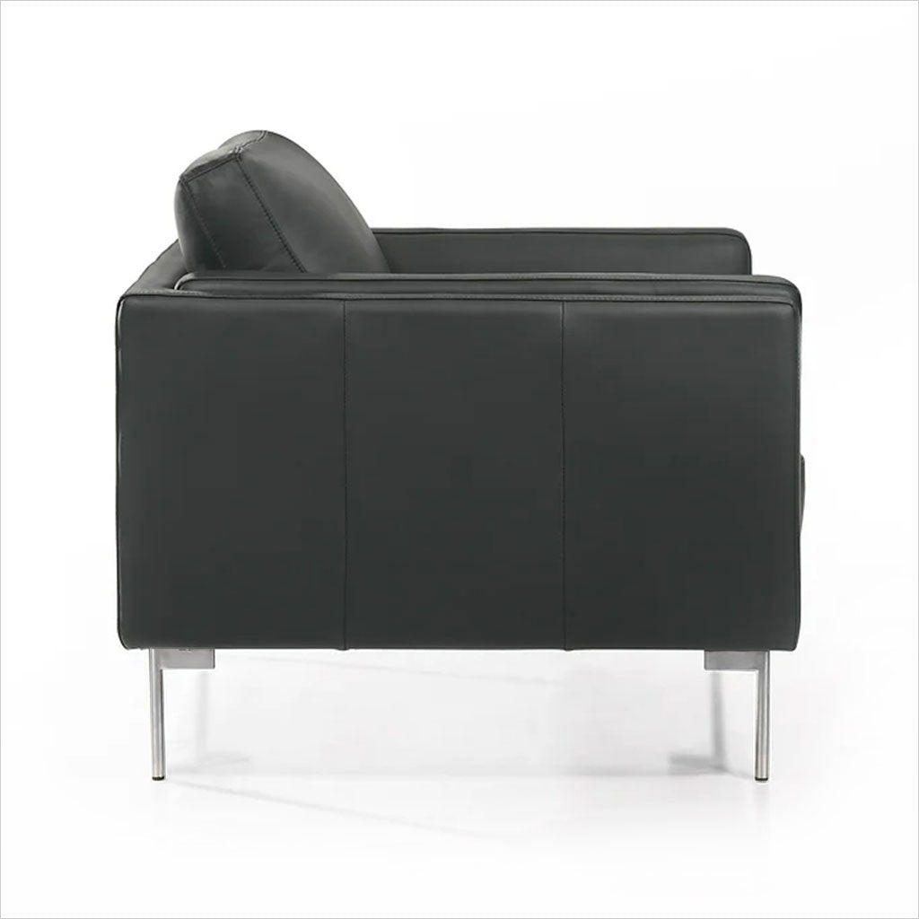 black leather armchair