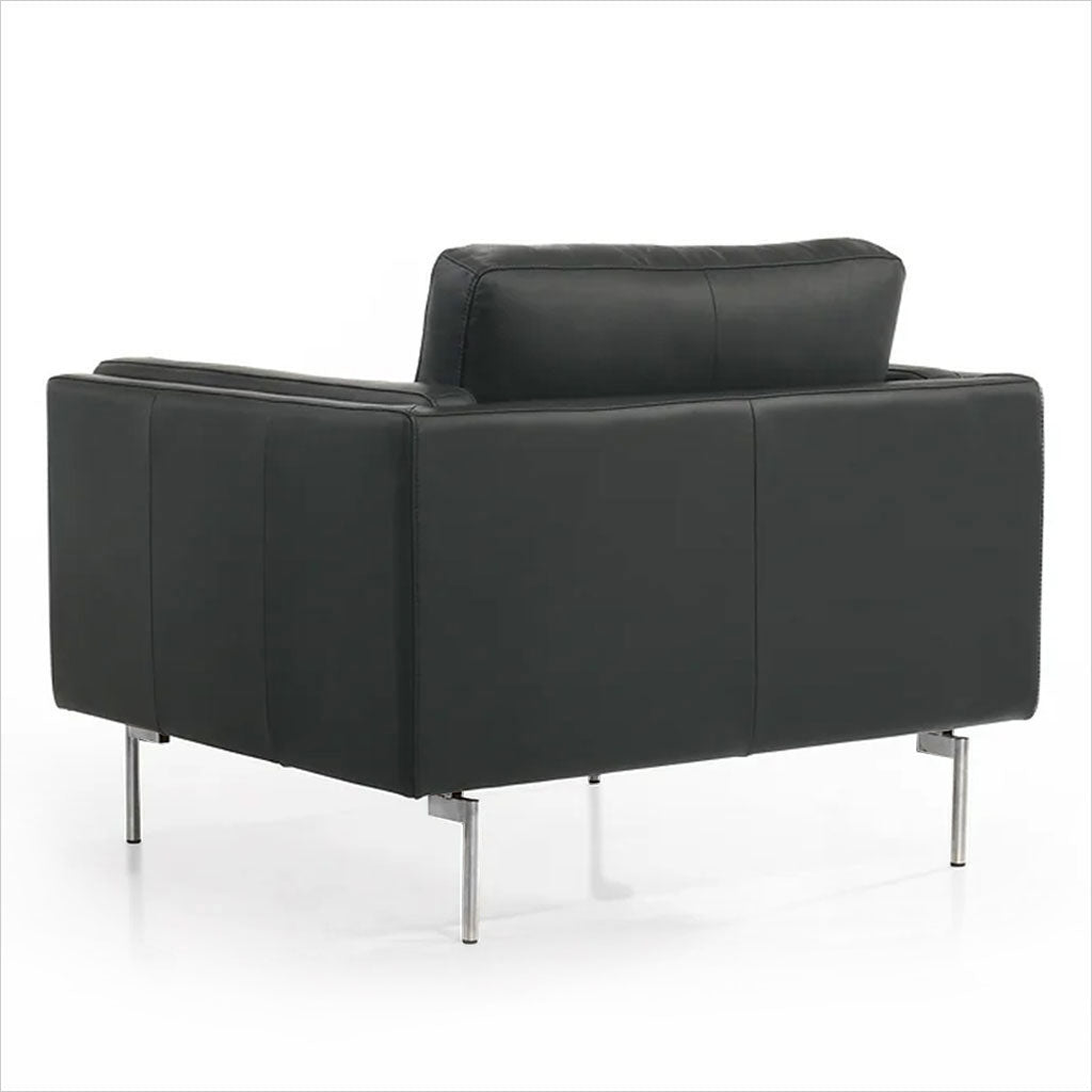 black leather armchair