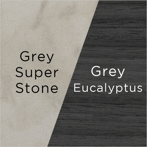 grey super stone and grey eucalyptus wood swatch