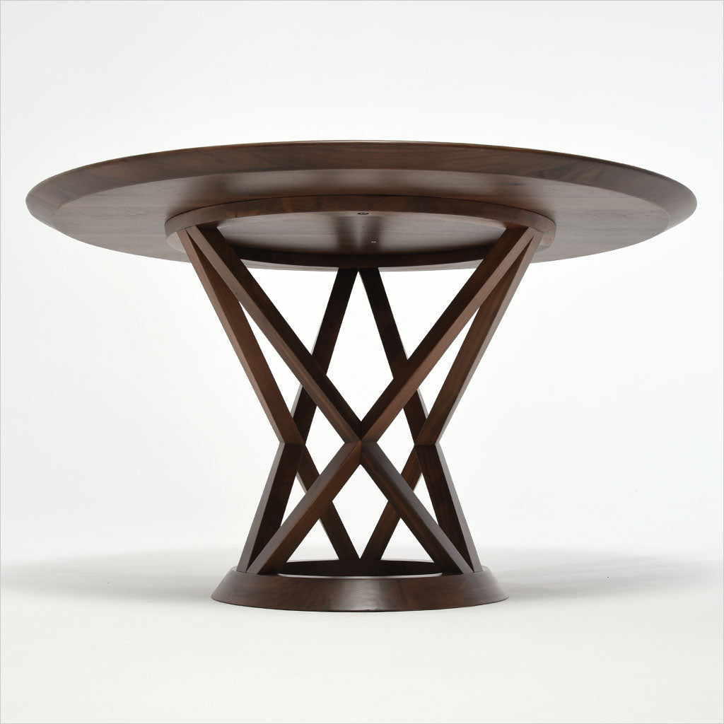 round walnut dining table