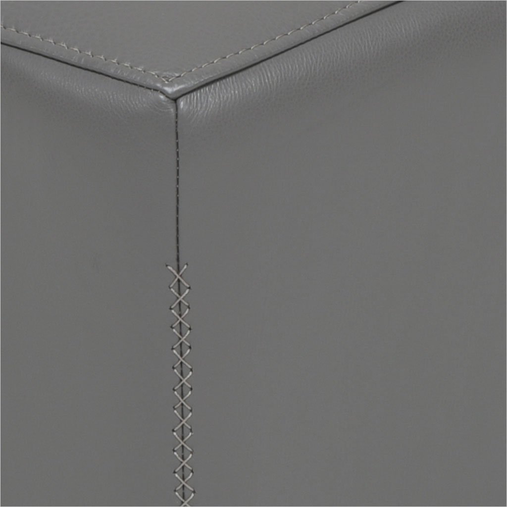 hexagon shaped leather ottoman