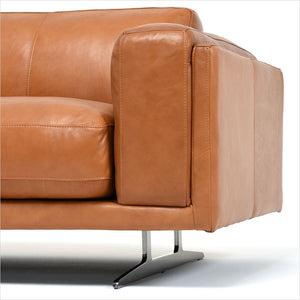 leather sectional with metal legs