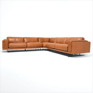 leather sectional with metal legs