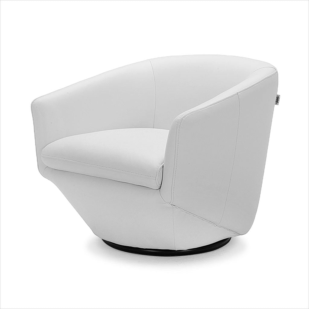 white leather swivel chair