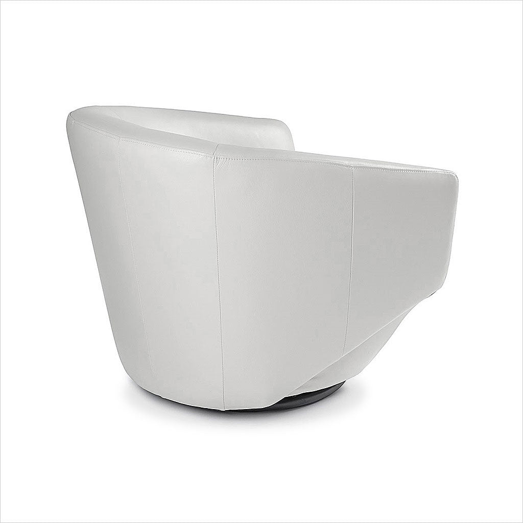 white leather swivel chair