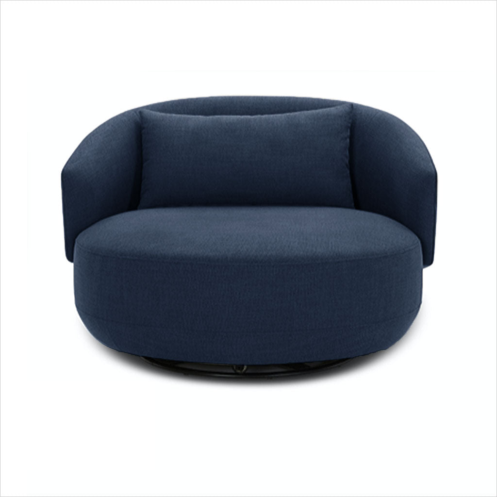 large round swivel chair in fabric
