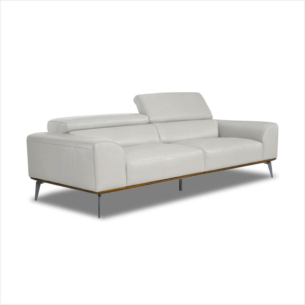 light grey leather sofa