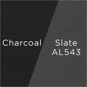 charcoal wood and slate leather swatch