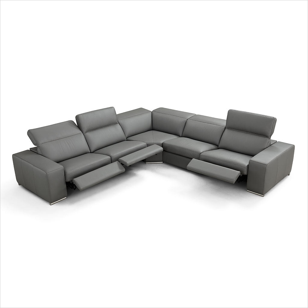 grey leather sectional