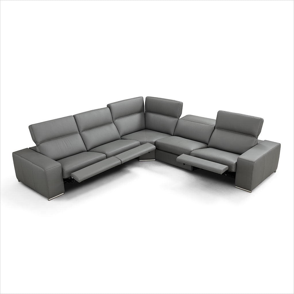 grey leather sectional